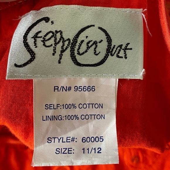 Steppin' Out Women's Orange Sequin Spaghetti Strap‎ Mini/Midi Dress Size 11/12 - Picture 2 of 12